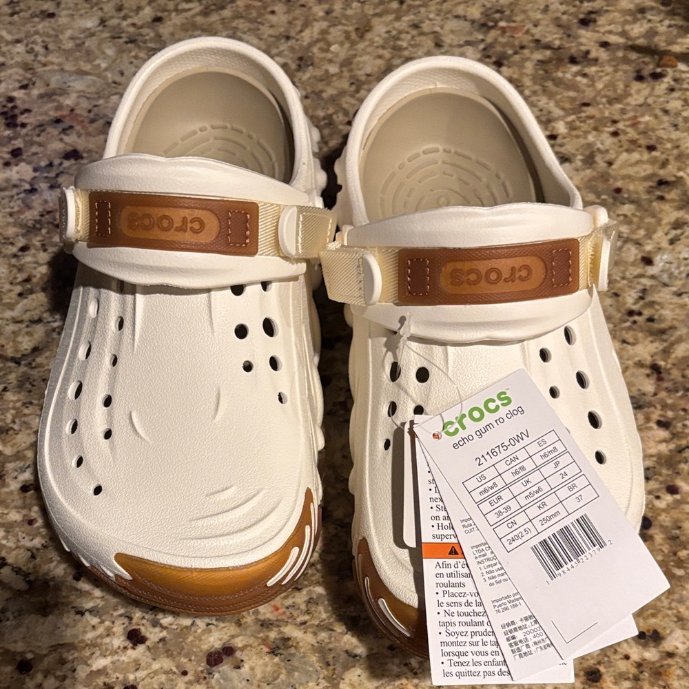 CROCS Kids Sandals - Cream and Brown